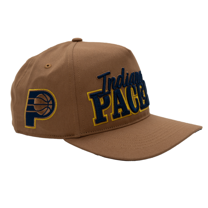 Brown cap with Indiana Pacers logo on a white background