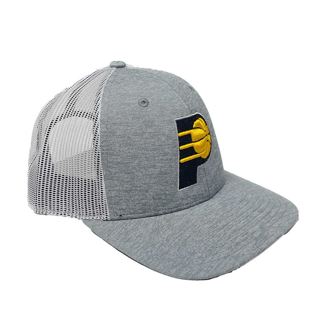 Adult Indiana Pacers Primary Logo Harrington Trucker Hat in Grey by '47