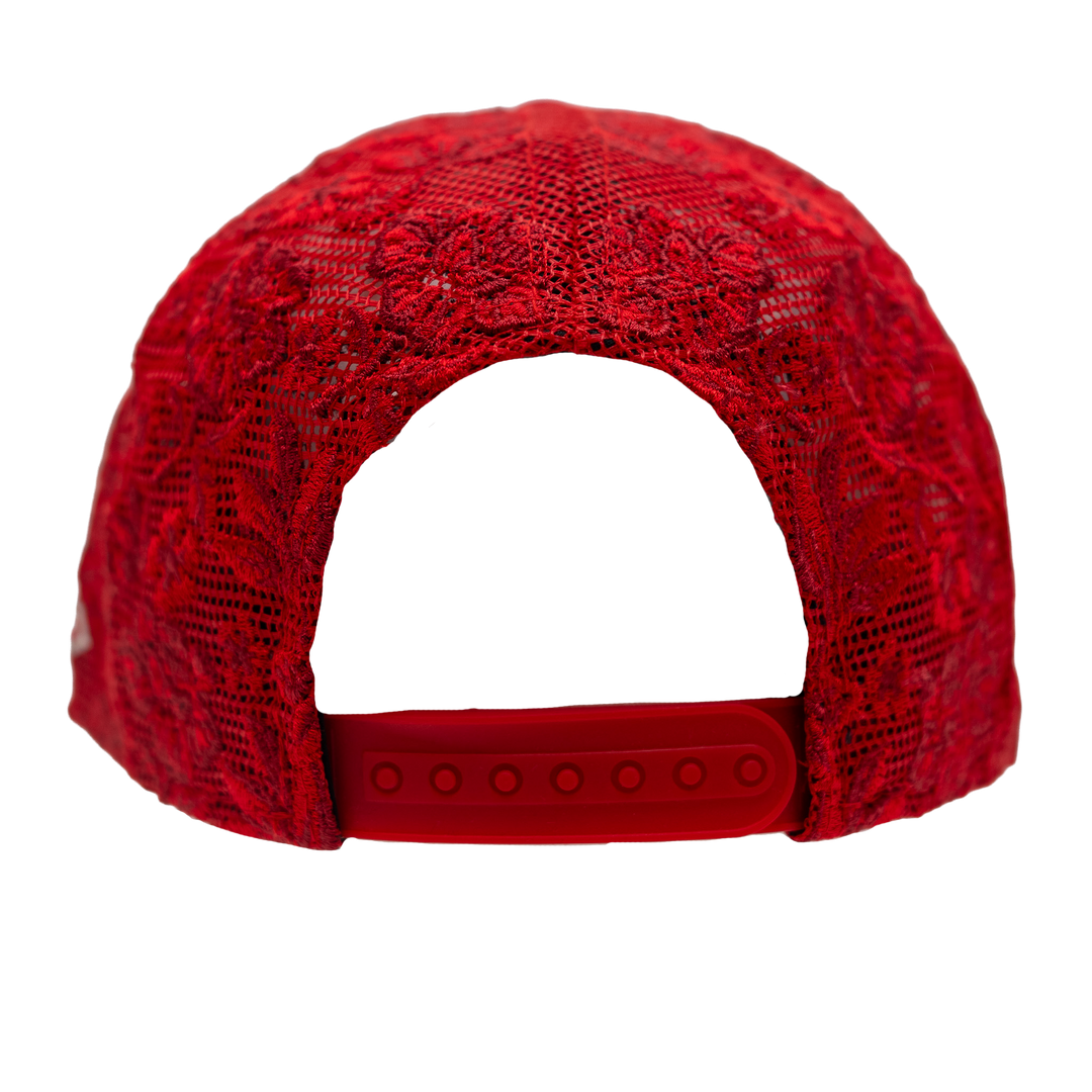 Women's Indiana Fever Floral Mesh 9FORTY Hat in Red by New Era