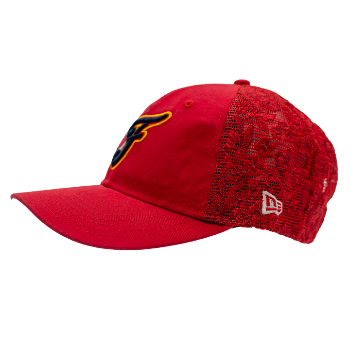 Women's Indiana Fever Floral Mesh 9FORTY Hat in Red by New Era
