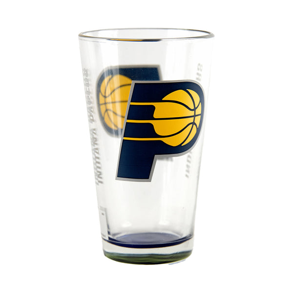 Indiana Pacers 16oz Satin Etch Pint Glass by Boelter Brands - Front Logo View