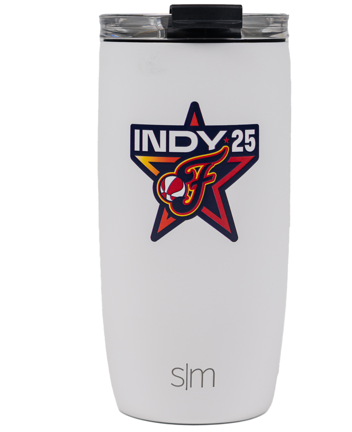 WNBA All-Star 2025 INDY 16oz Voyager Travel Mug in White by Simple Modern