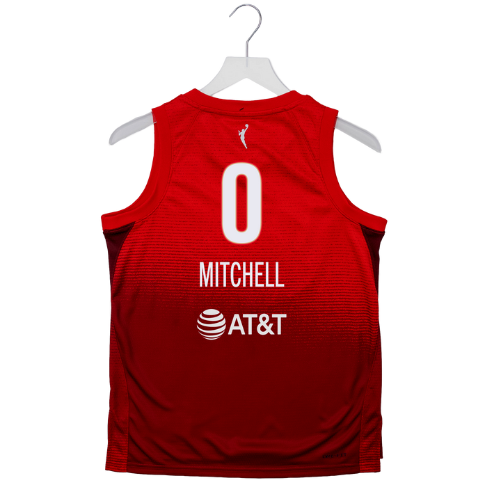 Youth Indiana Fever #0 Kelsey Mitchell 2026 Rebel Swingman Jersey in Red by Nike