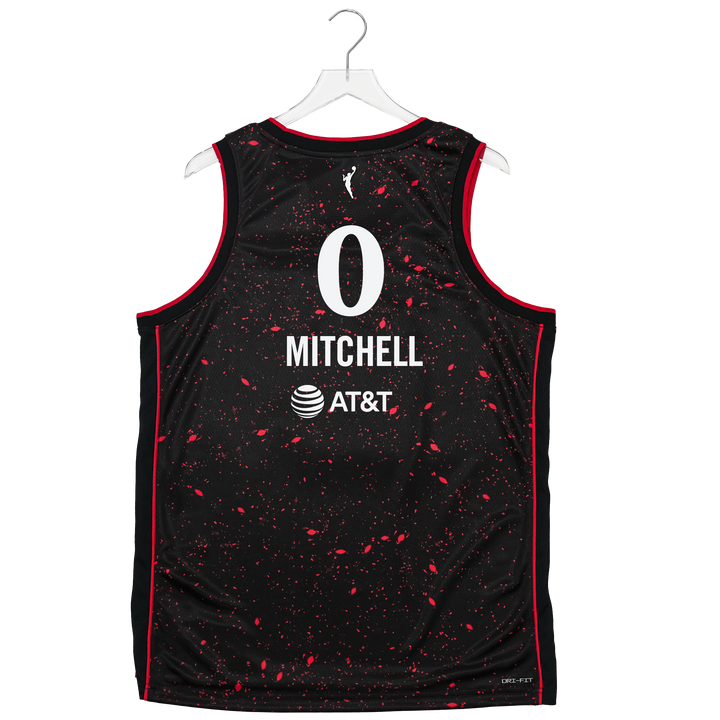 Adult Indiana Fever #0 Kelsey Mitchell Stranger Things Rebel Swingman Jersey in Black by Nike