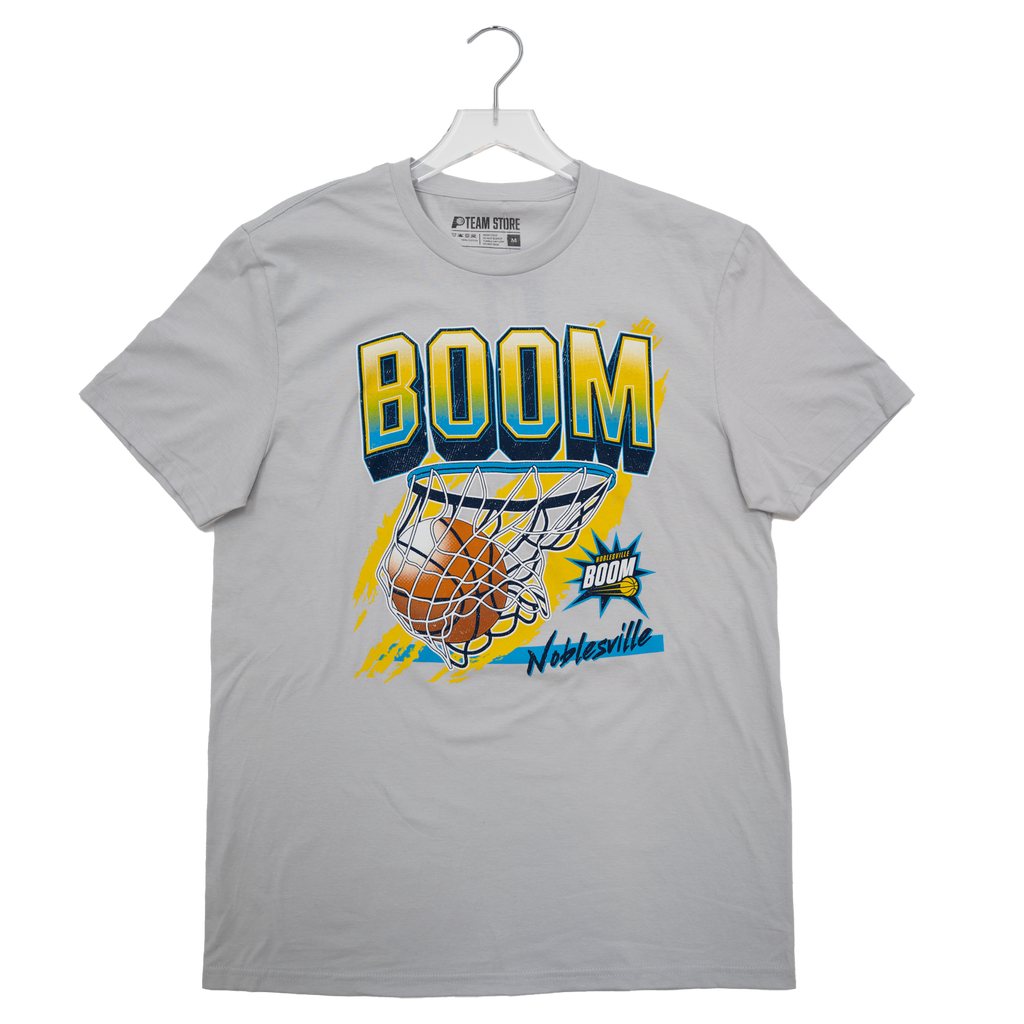 Adult Noblesville Boom Swish T-shirt in Grey by Boom Team Store
