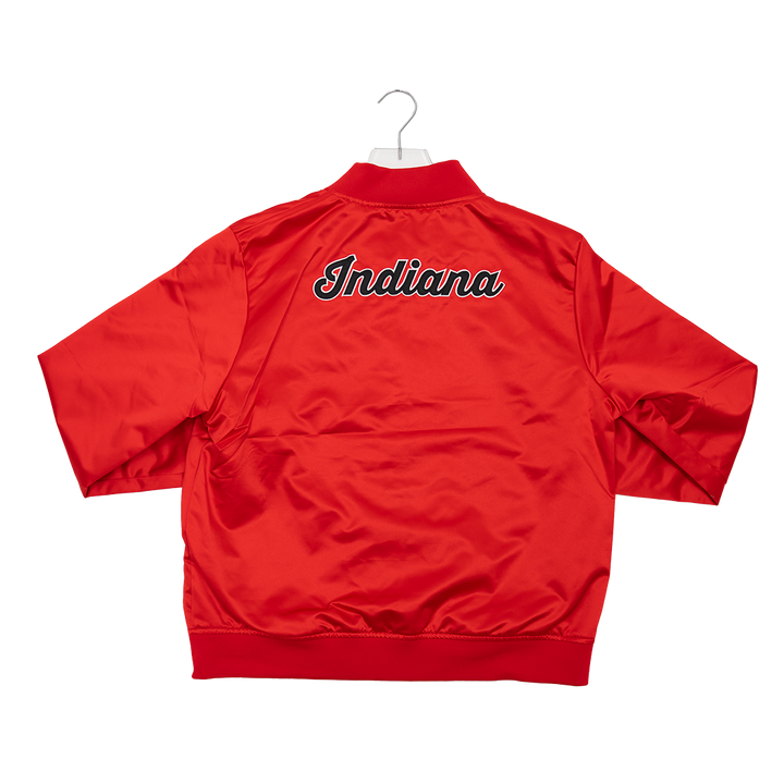Women's Indiana Fever Satin Varsity Jacket in Red by Mitchell and Ness