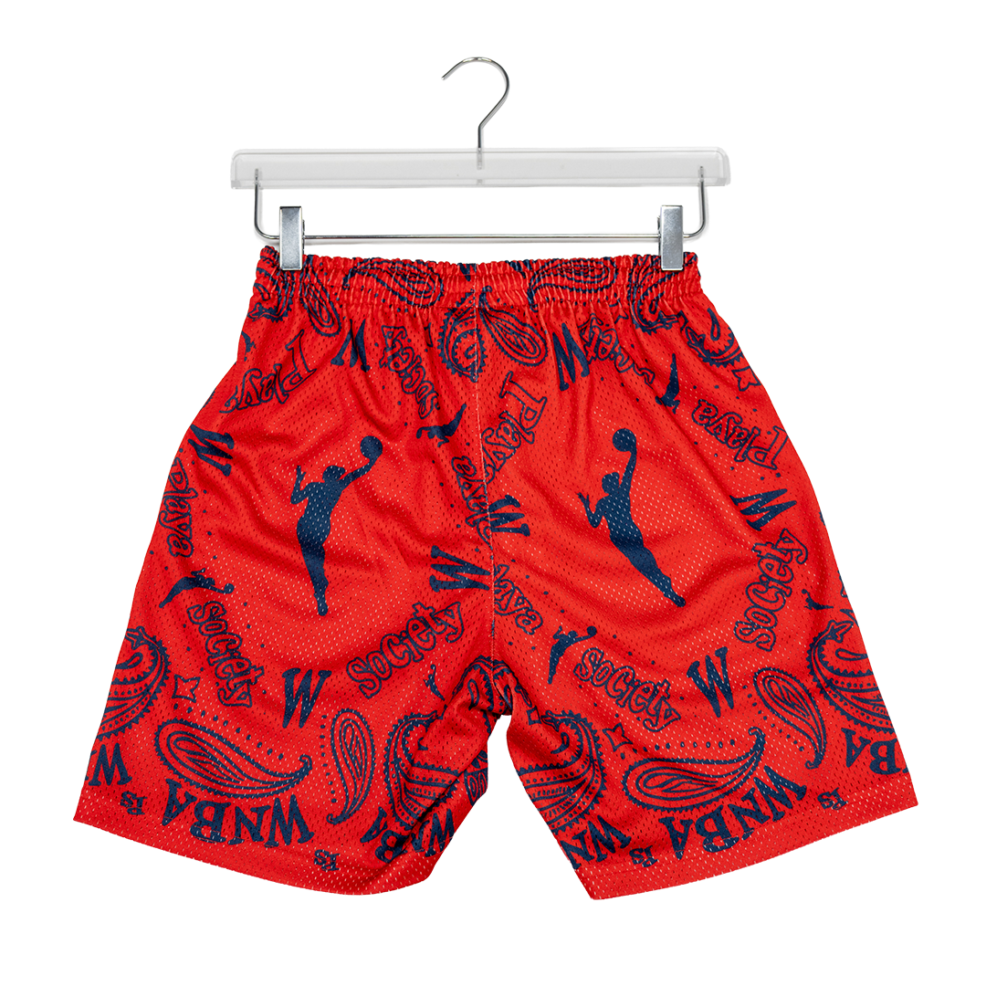 Adult Indiana Fever Paisley Shorts in Red by Playa Society