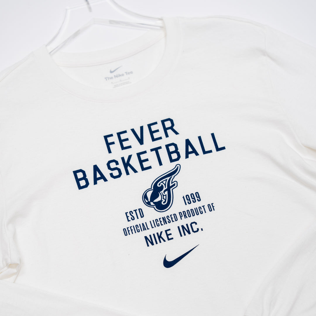Adult Indiana Fever Long-Sleeve Name Drop Core Cotton T-Shirt in White by Nike