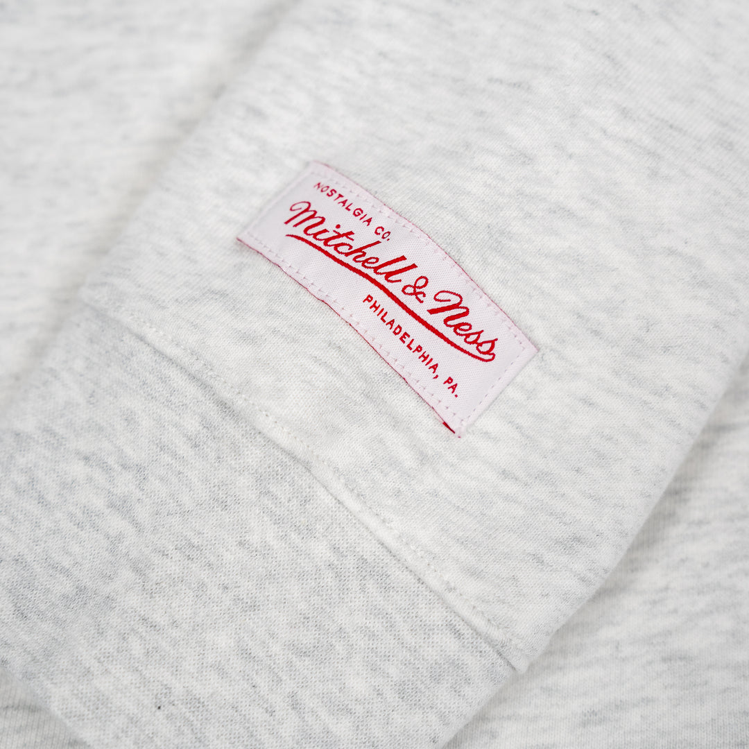 Women's Indiana Fever Toggle Crop Crew Fleece in grey by Mitchell and Ness