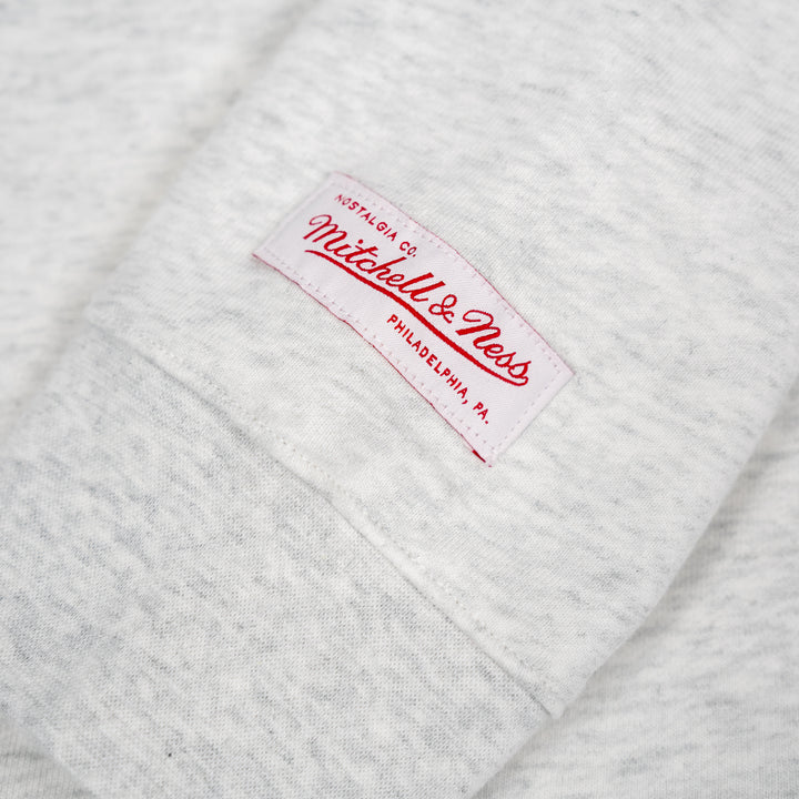 Women's Indiana Fever Toggle Crop Crew Fleece in grey by Mitchell and Ness