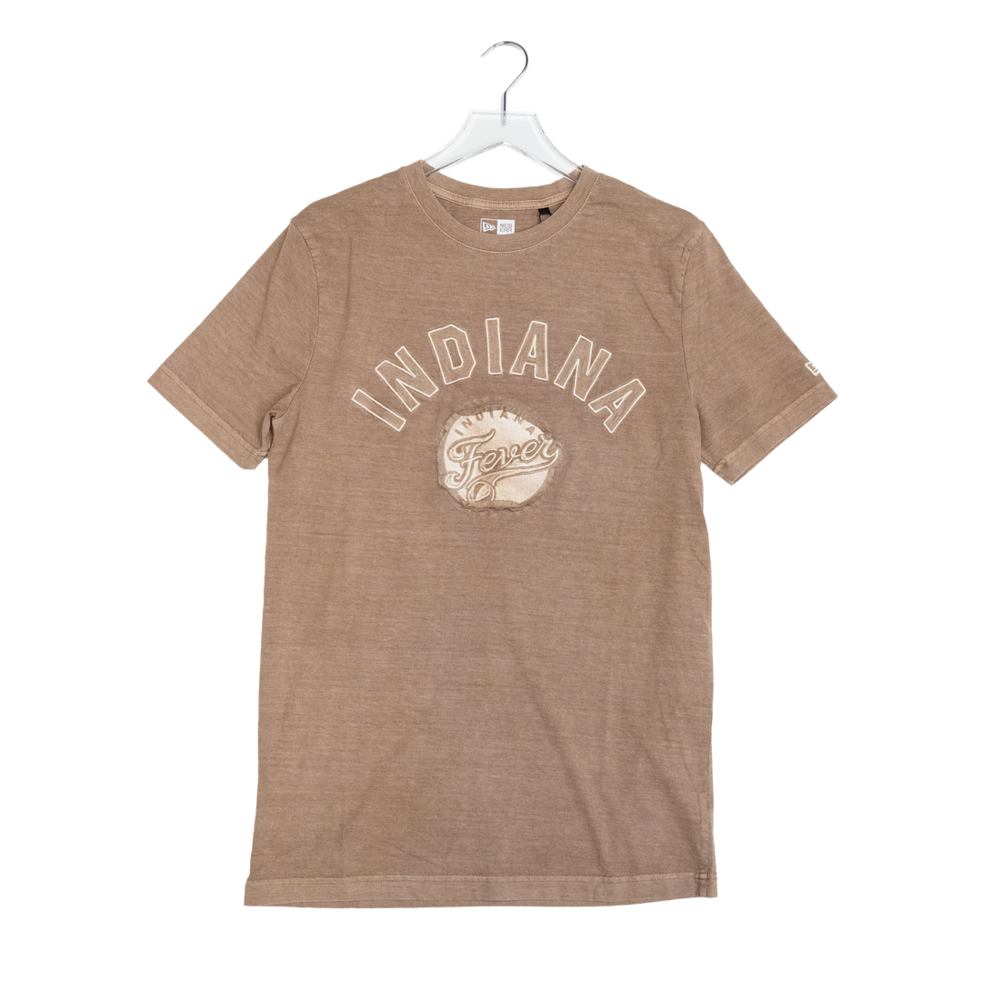 Adult Indiana Fever Tonal Wordmark Pigment Dyed T-shirt in Tan by New Era
