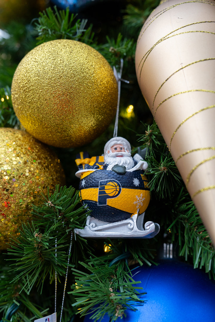 Indiana Pacers Santa Basketball Sleigh Ornament in Navy by FOCO
