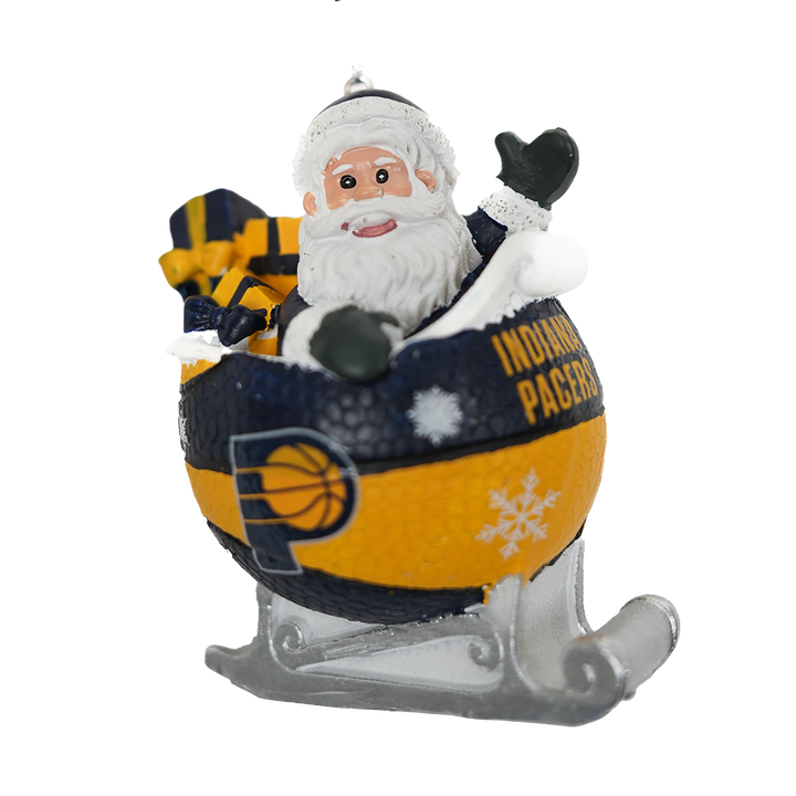 Indiana Pacers Santa Basketball Sleigh Ornament in Navy by FOCO