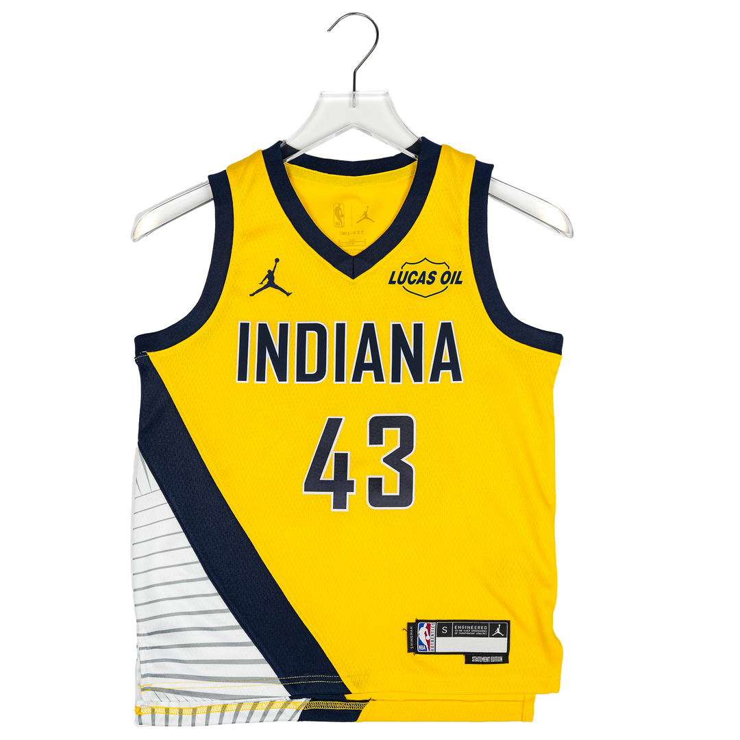 Youth Indiana Pacers #43 Pascal Siakam Statement Swingman Jersey in Gold by Jordan