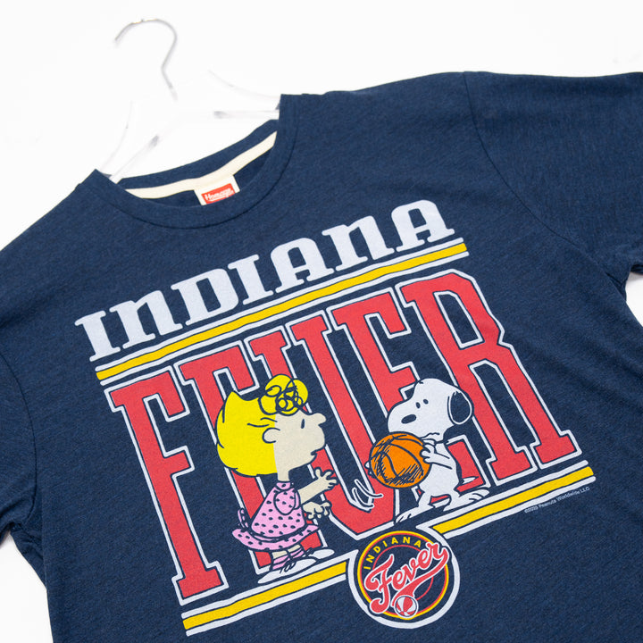 Adult Indiana Fever Short-Sleeve Peanuts T-Shirt in Navy by Homage