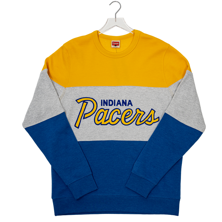 Adult Indiana Pacers Stripe Crewneck Sweatshirt in Gold by Homage