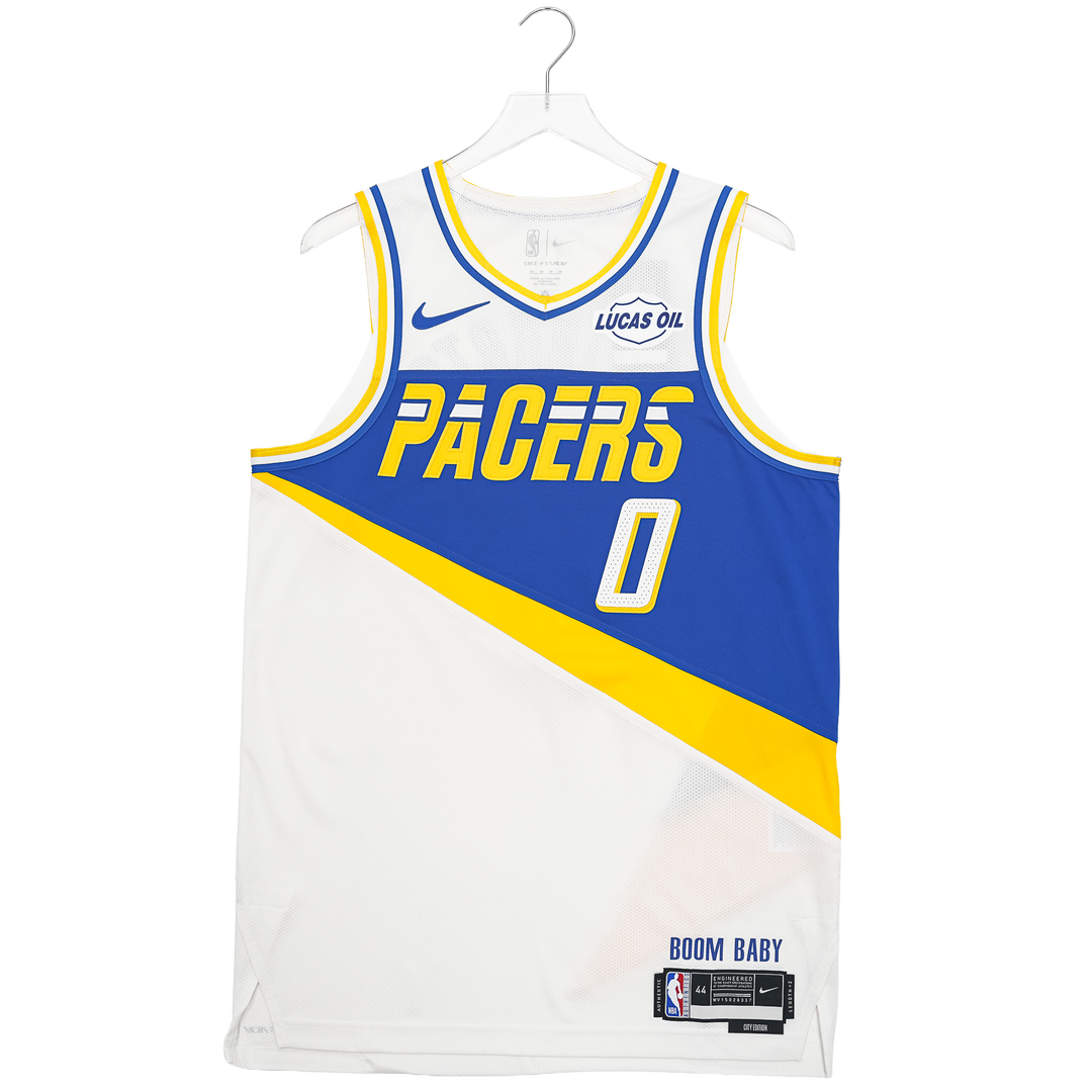 Adult Indiana Pacers 25-26' CITY EDITION #0 Tyrese Haliburton Authentic Jersey in White by Nike
