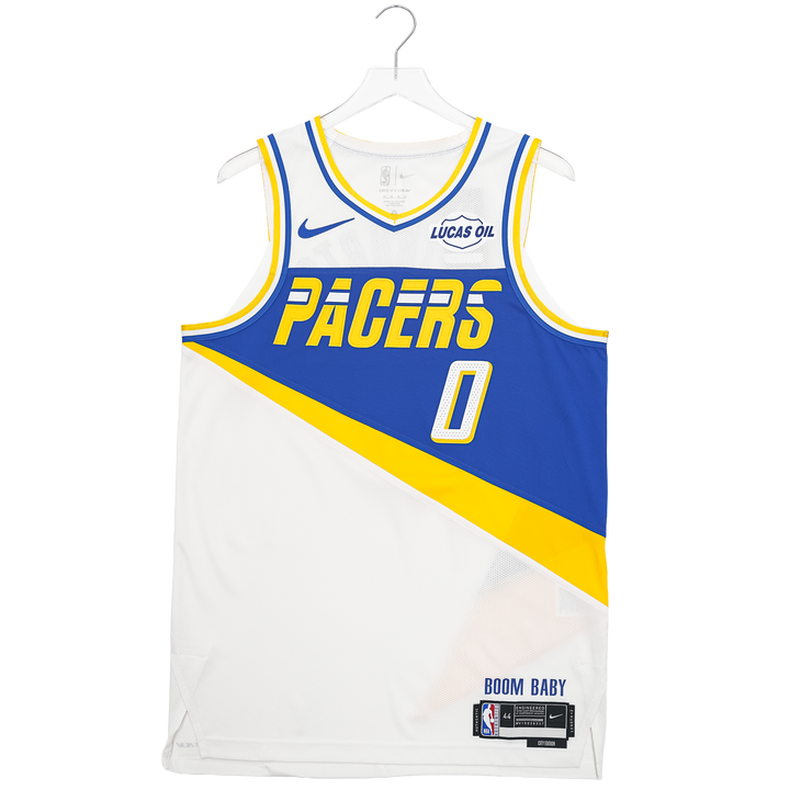 Adult Indiana Pacers 25-26' CITY EDITION #0 Tyrese Haliburton Authentic Jersey in White by Nike