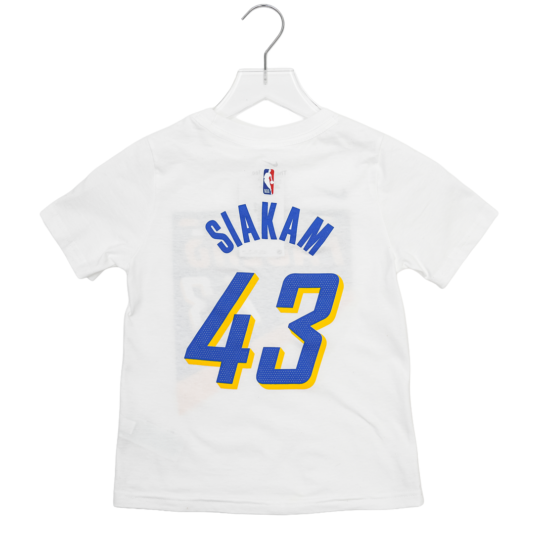 Youth 4-7 Indiana Pacers #43 Pascal Siakam 25-26' CITY EDITION Name and Number T-shirt in White by Nike