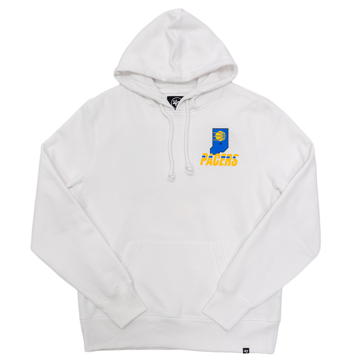 Adult Indiana Pacers 25-26' CITY EDITION Jab Step Headline Hooded Sweatshirt in White by '47