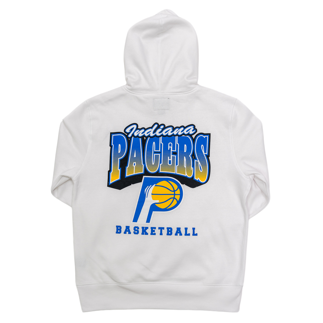 Adult Indiana Pacers 25-26' CITY EDITION Jab Step Headline Hooded Sweatshirt in White by '47
