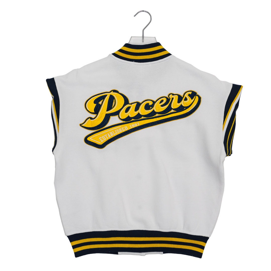 Women's Indiana Pacers Snap Front Fleece Jacket in White by WEAR by EA