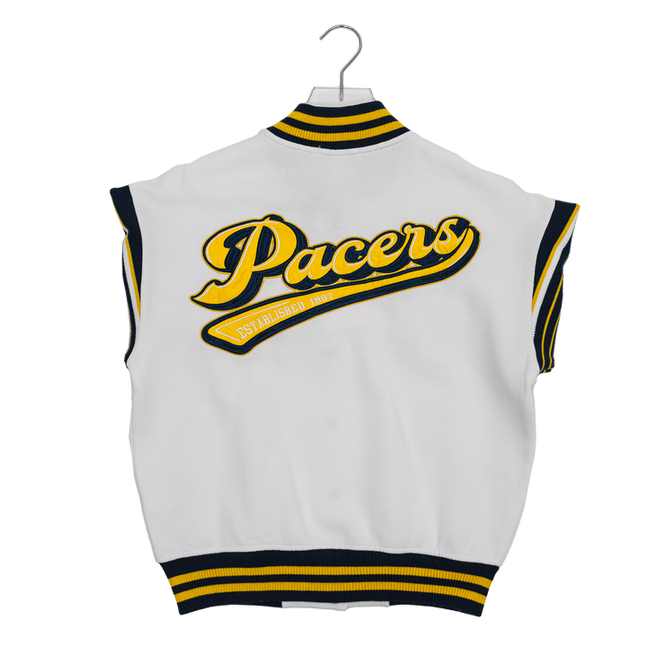 Women's Indiana Pacers Snap Front Fleece Jacket in White by WEAR by EA
