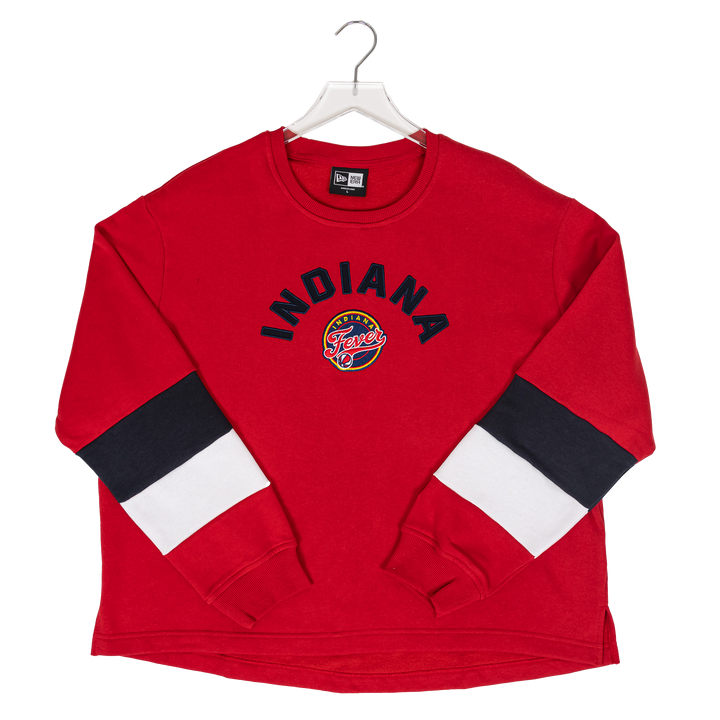 Women's Indiana Fever Applique Wordmark Crewneck Sweatshirt in Red by New Era