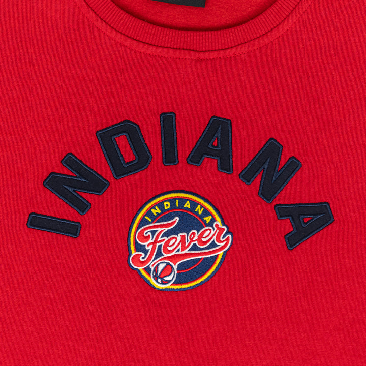 Women's Indiana Fever Applique Wordmark Crewneck Sweatshirt in Red by New Era