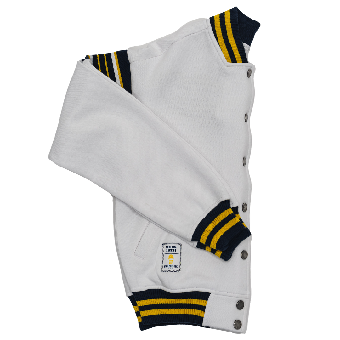 Women's Indiana Pacers Snap Front Fleece Jacket in White by WEAR by EA