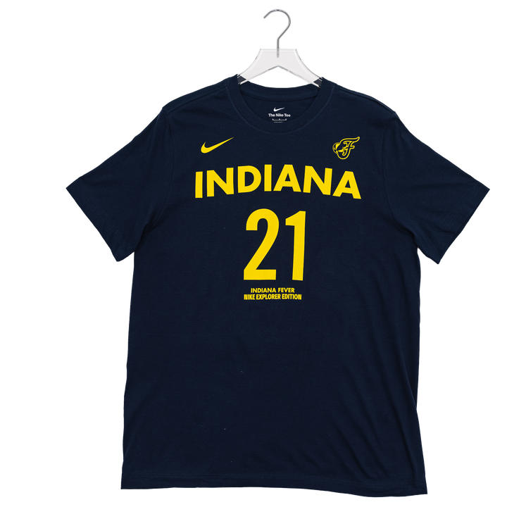 Adult Indiana Fever #21 Makayla Timpson Explorer Name and Number T-Shirt in Navy by Nike