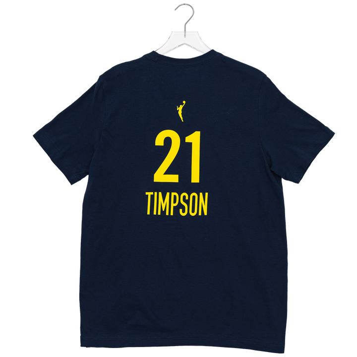 Adult Indiana Fever #21 Makayla Timpson Explorer Name and Number T-Shirt in Navy by Nike