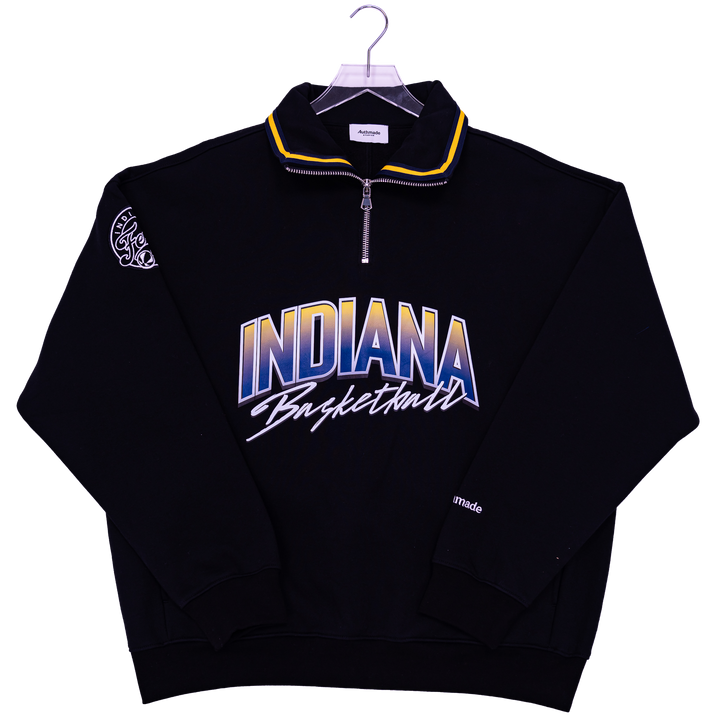 Adult Indiana Fever 2025 Season Indiana Basketball 1/4 Zip Sweatshirt in Black by Authmade