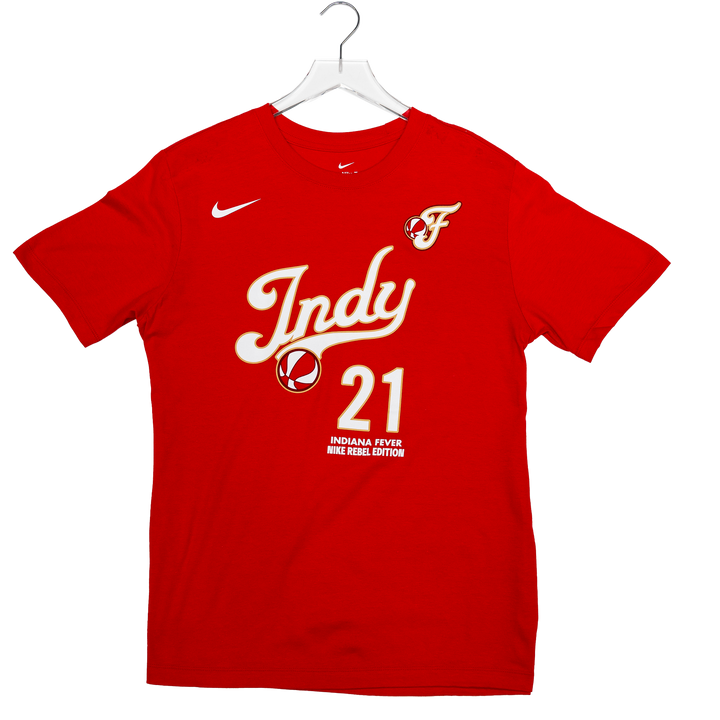Adult Indiana Fever #21 Makayla Timpson 2026 Rebel Name and Number T-Shirt in Red by Nike