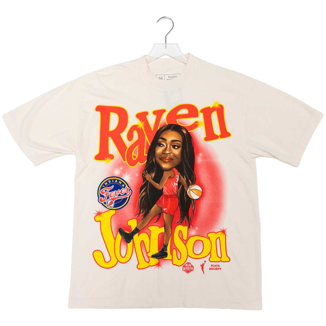 T-shirt with a graphic of a woman and text on a white background