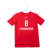 Adult Indiana Fever #8 Sophie Cunningham Rebel Name and Number T-Shirt in Red by Nike