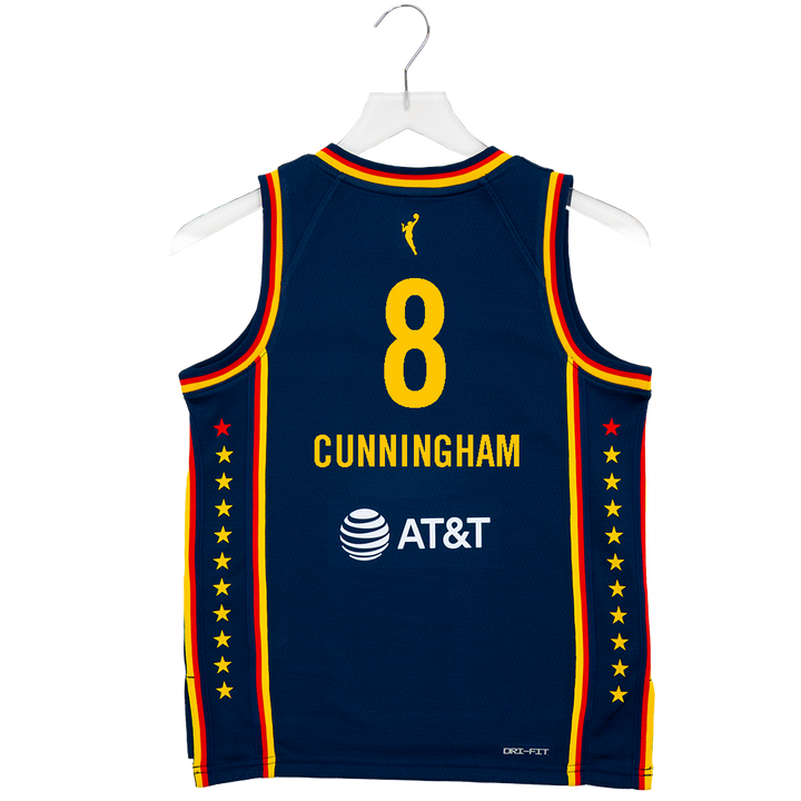 Youth Indiana Fever #8 Sophie Cunningham Explorer Swingman Jersey in Navy by Nike