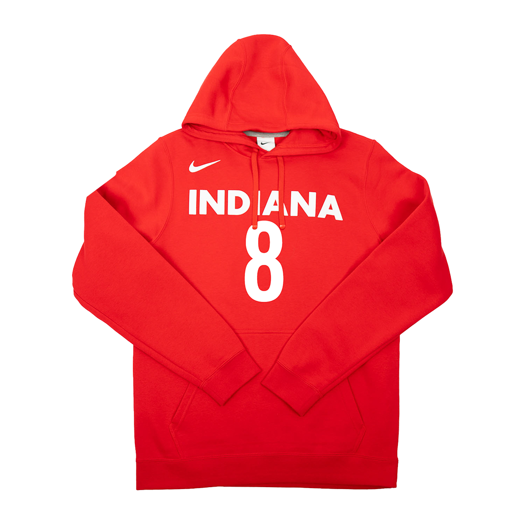 Adult Indiana Fever #8 Sophie Cunningham Rebel Name and Number Sweatshirt in Red by Nike