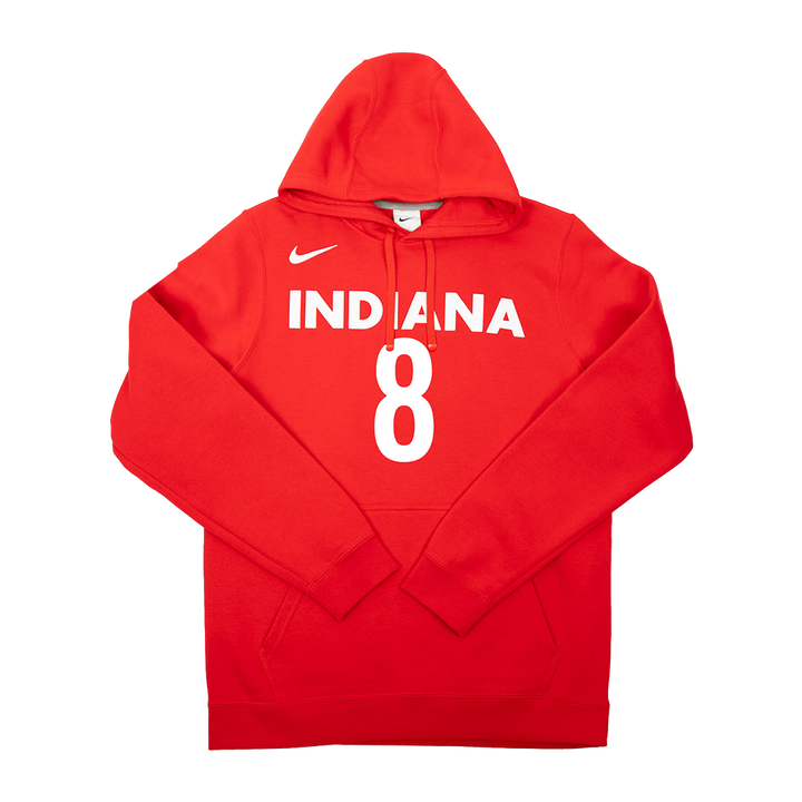 Adult Indiana Fever #8 Sophie Cunningham Rebel Name and Number Sweatshirt in Red by Nike