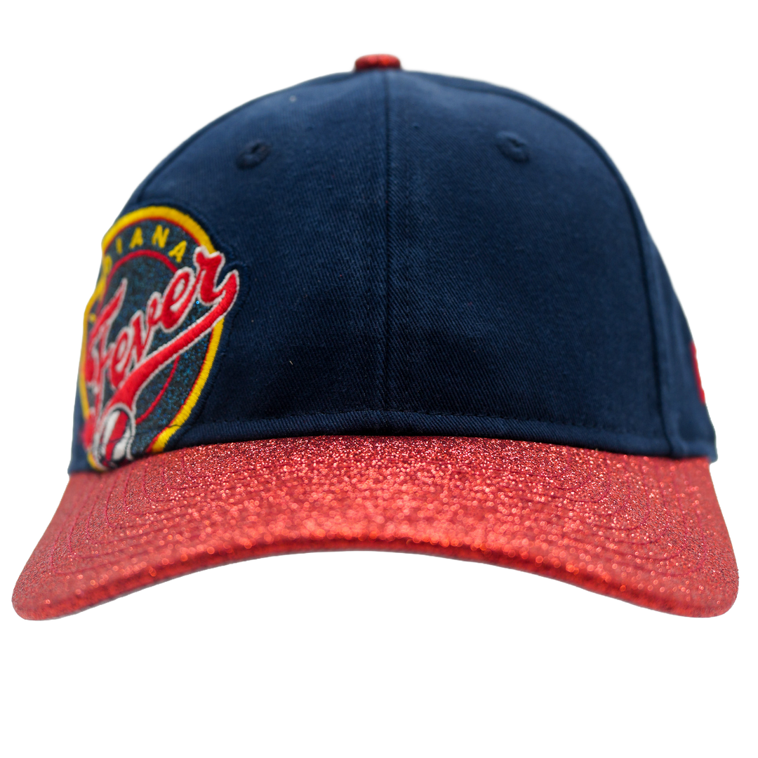 Navy and red cap with a logo on a white background