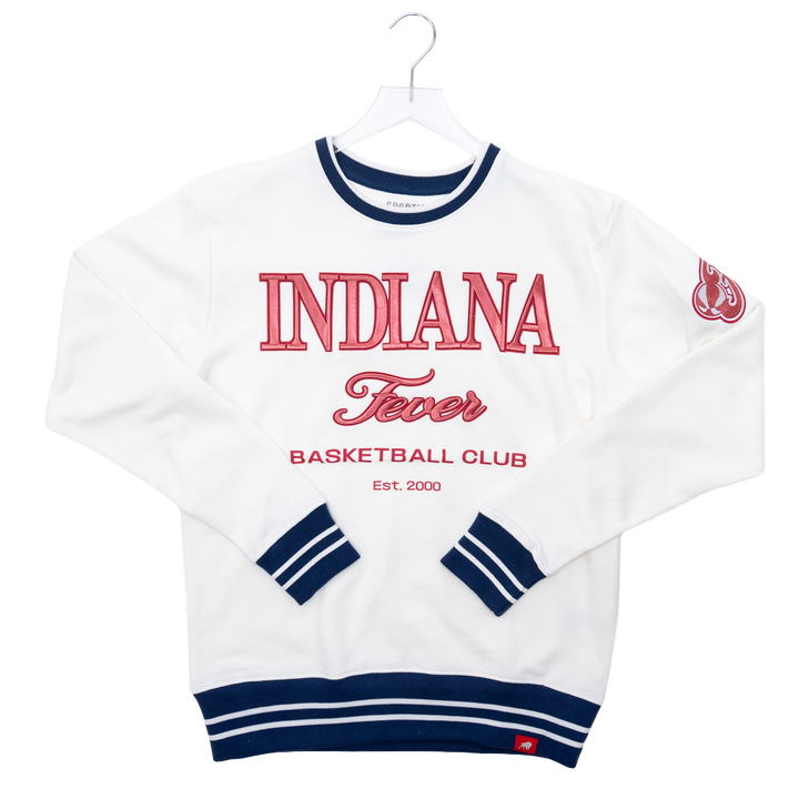 Adult Indiana Fever Wilson Crewneck Sweatshirt in White by Sportiqe
