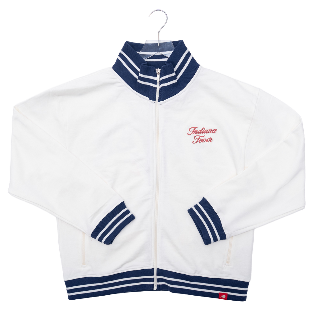 Women's Indiana Fever Resto Full-Zip Jacket in White by Sportiqe