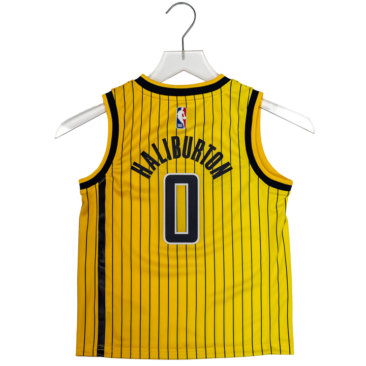 Youth 4-7 Indiana Pacers #0 Tyrese Haliburton 26-27' Statement Swingman Jersey in Gold by Jordan