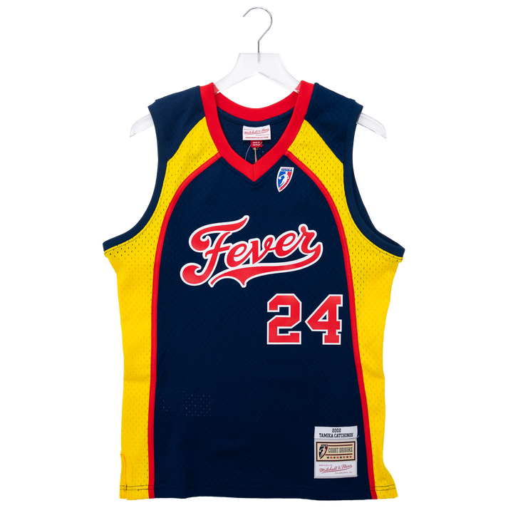 Adult Indiana Fever Tamika Catchings 2002 Throwback Swingman Jersey in Navy by Mitchell & Ness