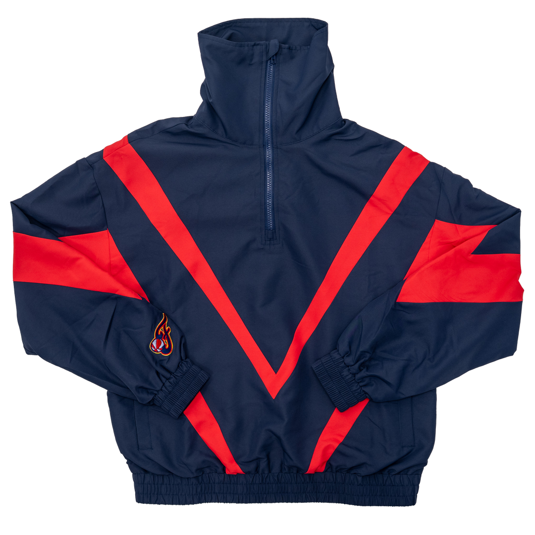 Women's Indiana Fever 1/4 Zip Rip Stop Chevron Jacket in Navy by Terez
