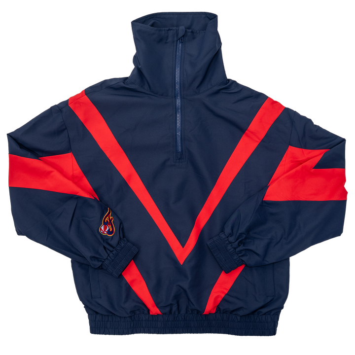Women's Indiana Fever 1/4 Zip Rip Stop Chevron Jacket in Navy by Terez