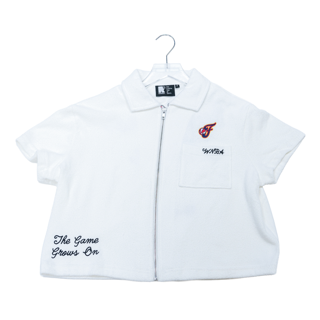 Womens Indiana Fever French Terry Full-Zip Jacket in White by Round21