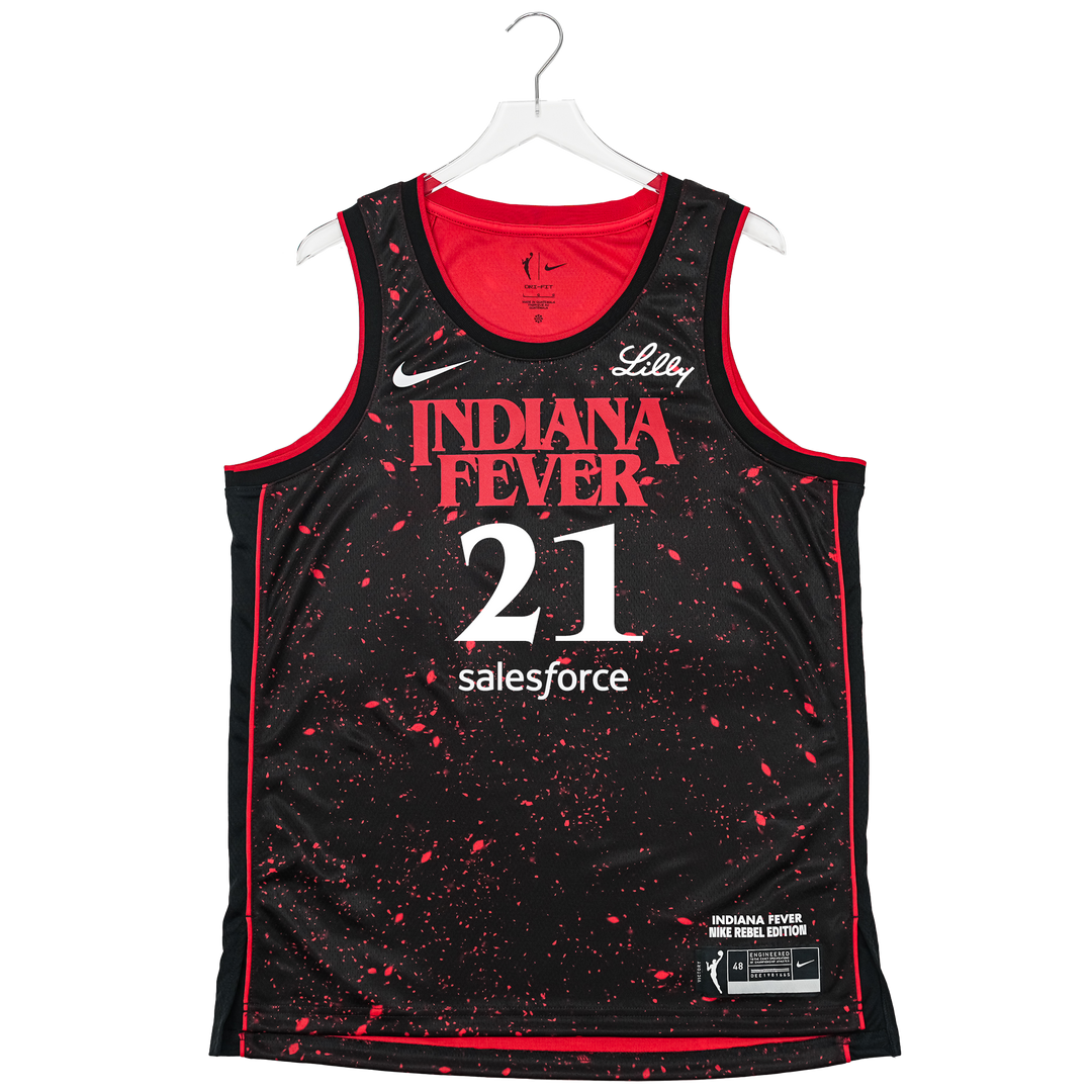 Adult Indiana Fever #21 Makayla Timpson Stranger Things Rebel Swingman Jersey in Black by Nike