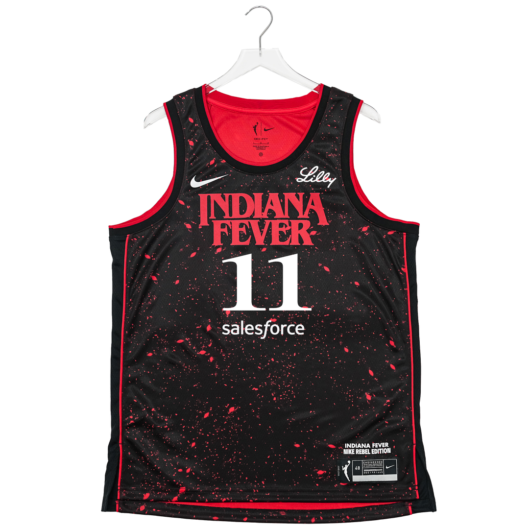 Adult Indiana Fever #11 Brianna Turner Stranger Things Rebel Swingman Jersey in Black by Nike
