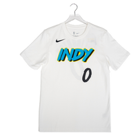 Adult Indiana Pacers #0 Tyrese Haliburton 24-25' CITY EDITION Name and Number T-shirt in White by Nike